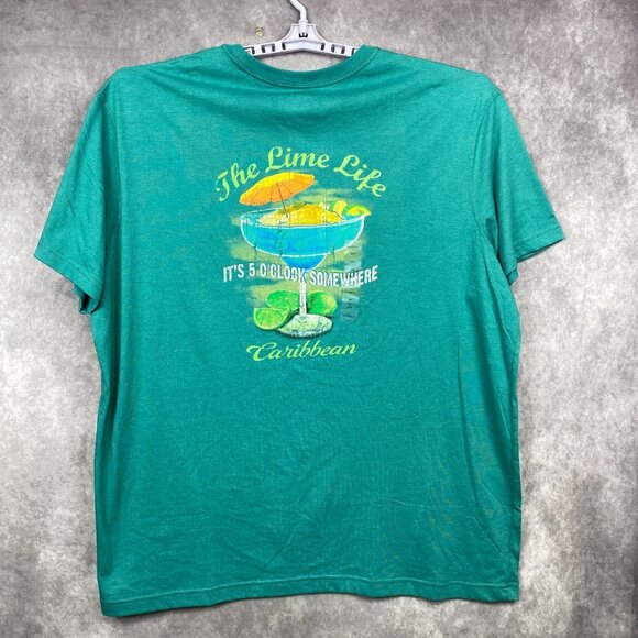 Caribbean The Lime Life T-Shirt Mens 3XT Tall Green Margarita 5oclock NEW - Picture 3 of 9